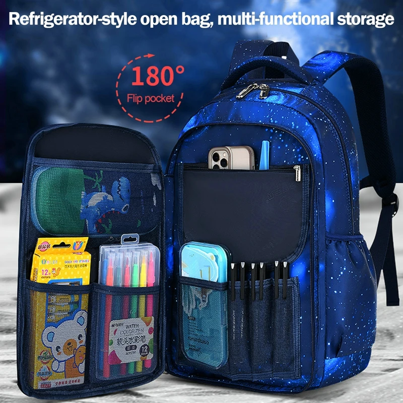 

Children Schoolbag Waterproof For Primary School School Backpacks Backpack Backpack Side-opening Bags Pack Kids For School Boys