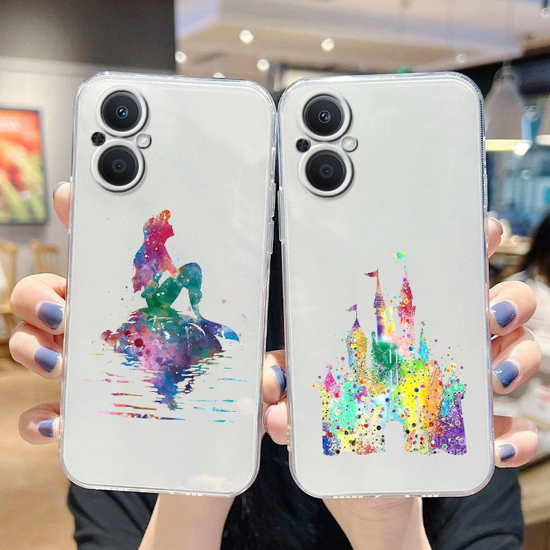 

Disney Colored Balloon Princess Phone Case For OPPO A5 A9 A53 Reno 7 6 5 4 2 Find X3 X2 Z Lite Neo Pro Plus SE transparent