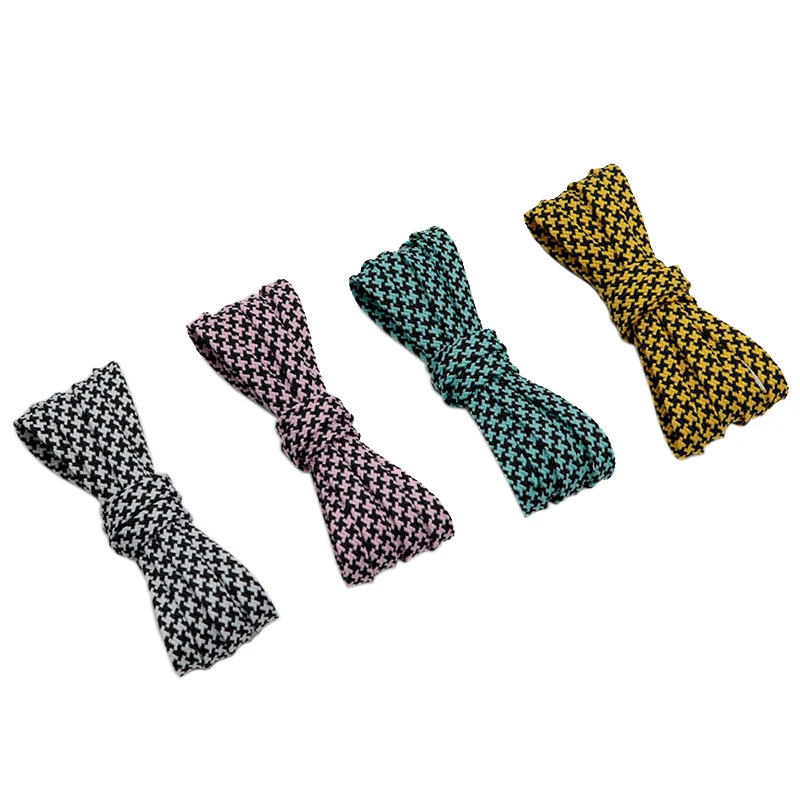 Coolstring Easy Wear 7MM Durable Official Charmed Pro-Cordon Color Cross Regular Grid Flat Rope 30Pairs Weaving Laces Wholesale