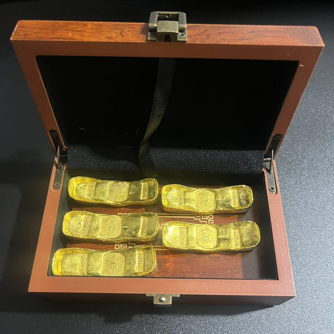 Позолоченные маленькие золотые стержни из чистой меди с пятью императорами