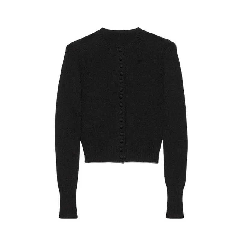 NIGO женский однобортный короткий шерстяной кардиган с круглым вырезом на весну и