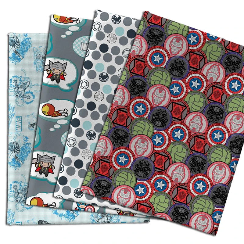 

45*145 см половина ярда супер герой мультфильм принт Полиэстер хлопчатобумажная ткань для шитья платье ткань для изготовления F2574