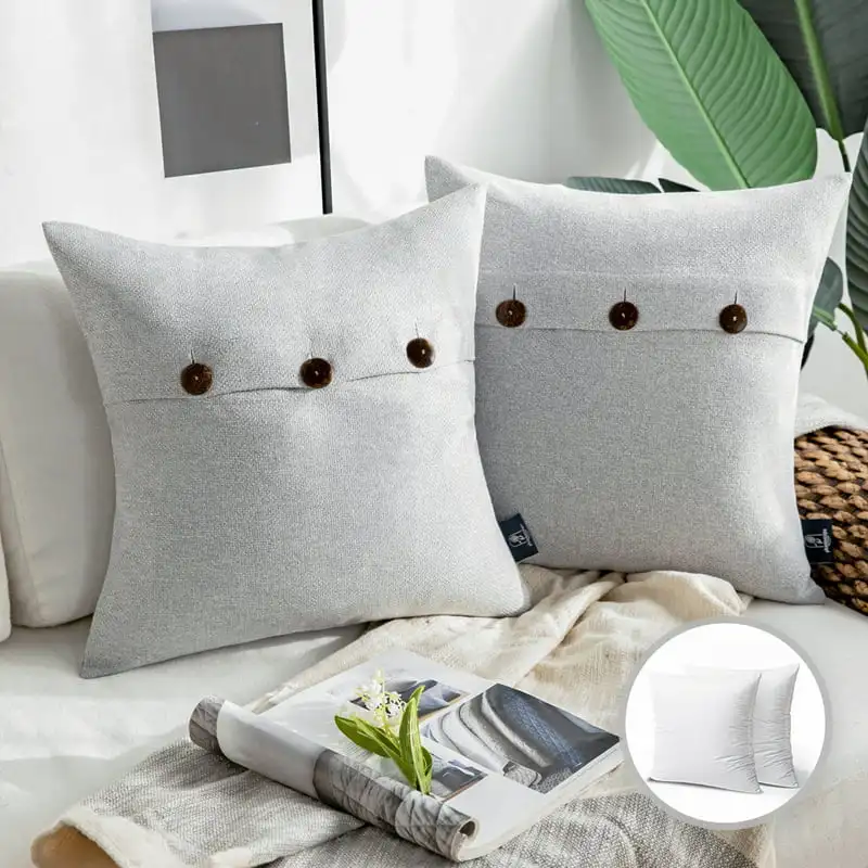 

Button Cotton Blend Series Decorative Throw Pillow, 22 Hook and eyes for sewing Obitsu accessories Snap button heart shaped Pla