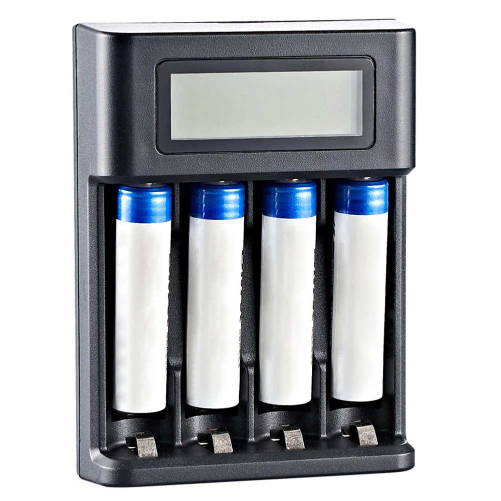 4-слотовый ЖК-дисплей зарядное устройство с ЖК-дисплеем USB-вход для Ni-MH/Ni-CD