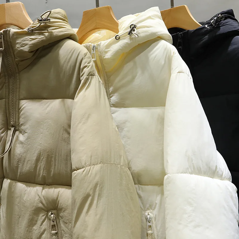 PinkyIsBlack 2023 New Short Cotton Padded Jacket Women Winter Matte Snow Parkas Hooded Thickened Puffer Jacket Women Winter Coat