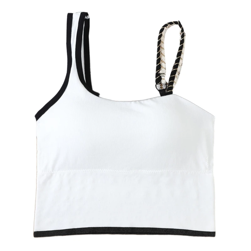 

CPDD Women's Seamless Camisole w/ Breast Pad Slim Solid Adjustable Strap Tank Tops All-match Sport Vest Top for Fitness Daily