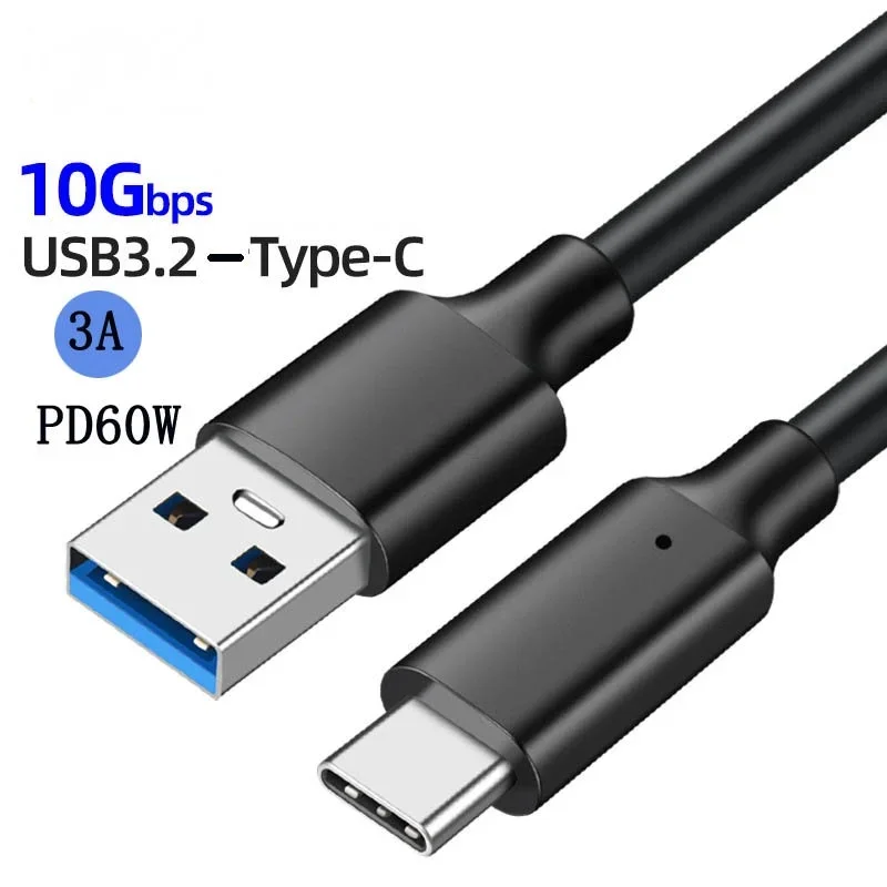 USB3.2 10 Гбит/с Тип C Кабель USB A к Type-C 3.2 Gen2 для передачи данных SSD жесткого диска 3A PD 60