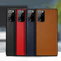 genuine leather case for samsung galaxy s21 s22ultra s20fe s10 soft cover lychee grain phone case for samsung note20 ultra cover