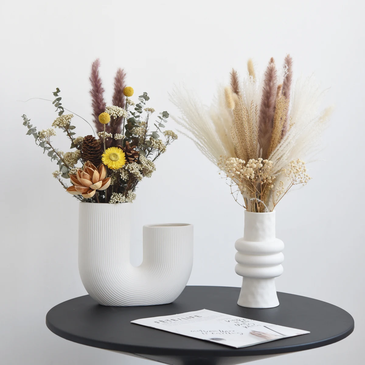 

Scandinavian INS Wabi Sabi Wind Advanced Sense Natural Dried Flower Reed Mix Tabletop Decoration Real Mix Bouquet Ornament Scan