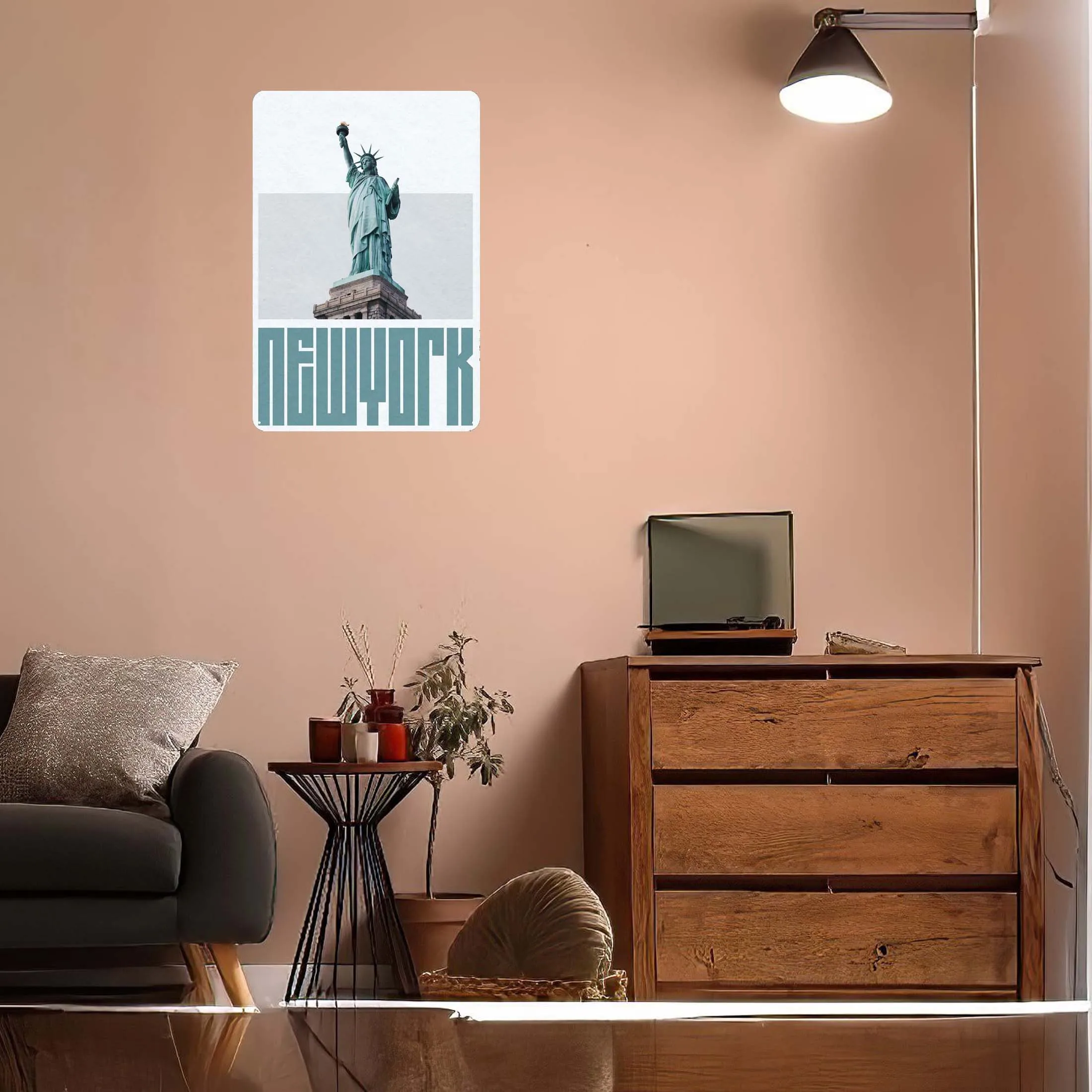 Металлический постер с изображением статуи Свободы Нью-Йорк домашний декор