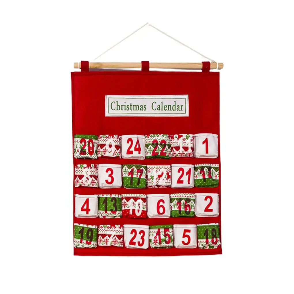 

Christmas Advent Calendar Hanging Bag Scene Layout Storage Holder