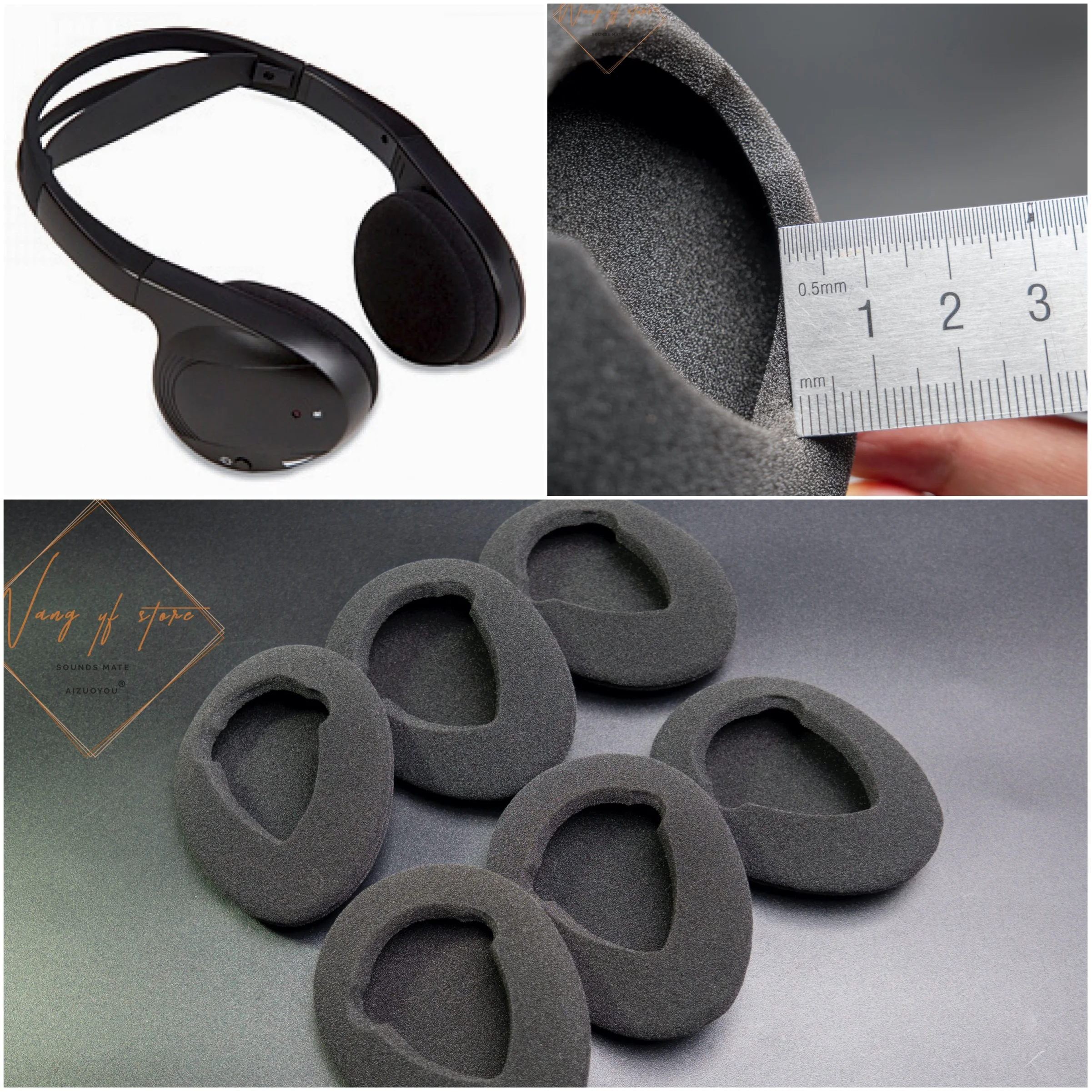 

Foam Cushoin Ear Pads For Chrysler Town and Country Aspen Van Headset Headphone Automobile Entertainment DVD Player Systems