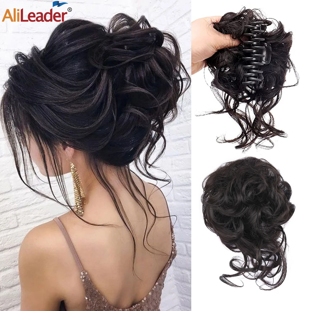 

Long Beard Bun Hair Claw Clip Bun Hair Scrunchies Messy Bun Hair Piece Curly Bun Hair Bun Extension Hair Piece For Women Girls