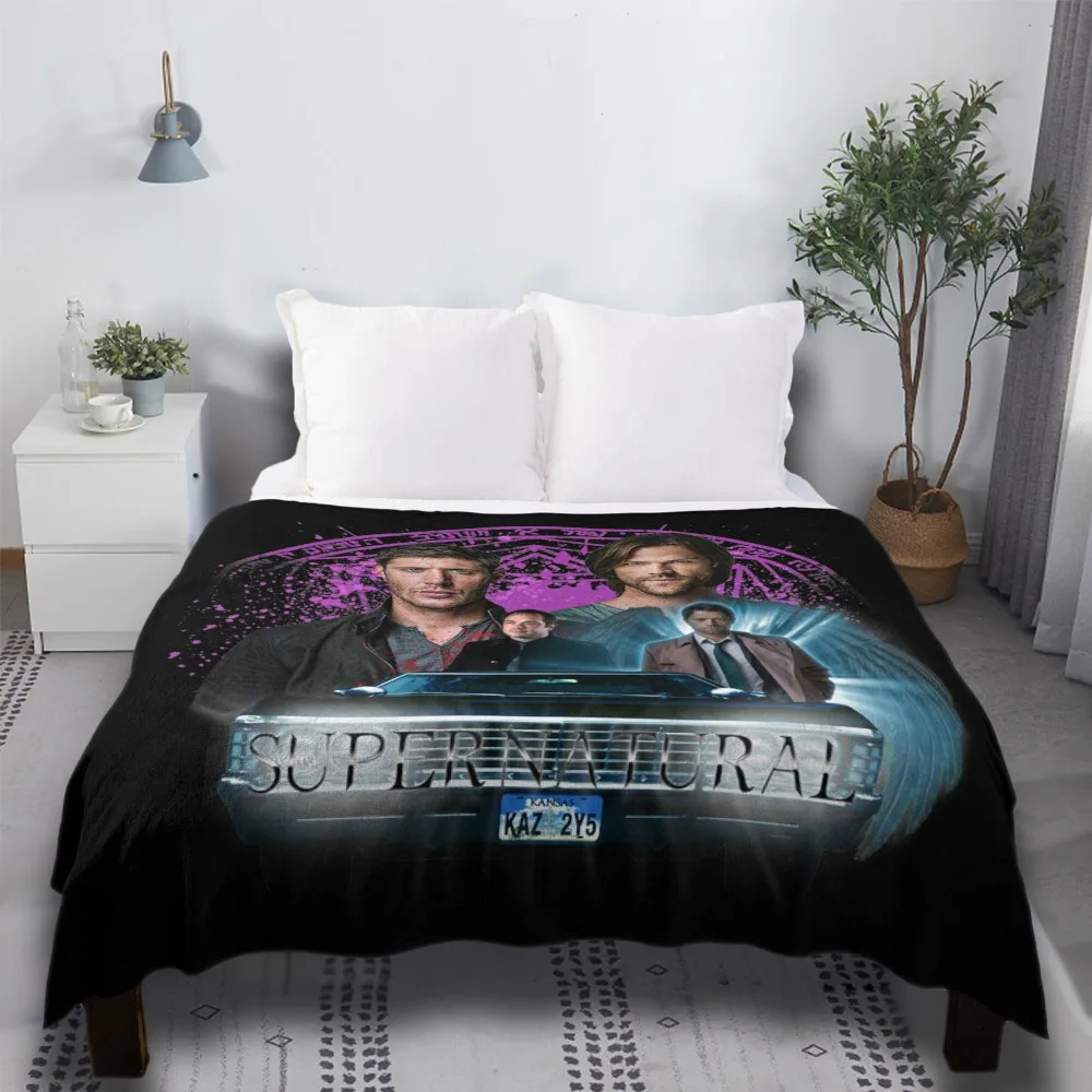 

Supernatural The Roads Journey Anime Fur Picnic For Beds White Throw Blanket