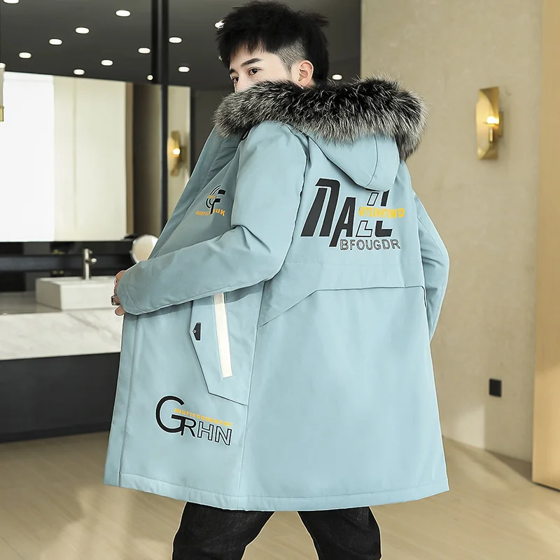 

Winter New Warm Jacket Middle Autumn Length Fleece Thick Casual Hooded Jackets High Quality Men Size 4XL Dropshipping