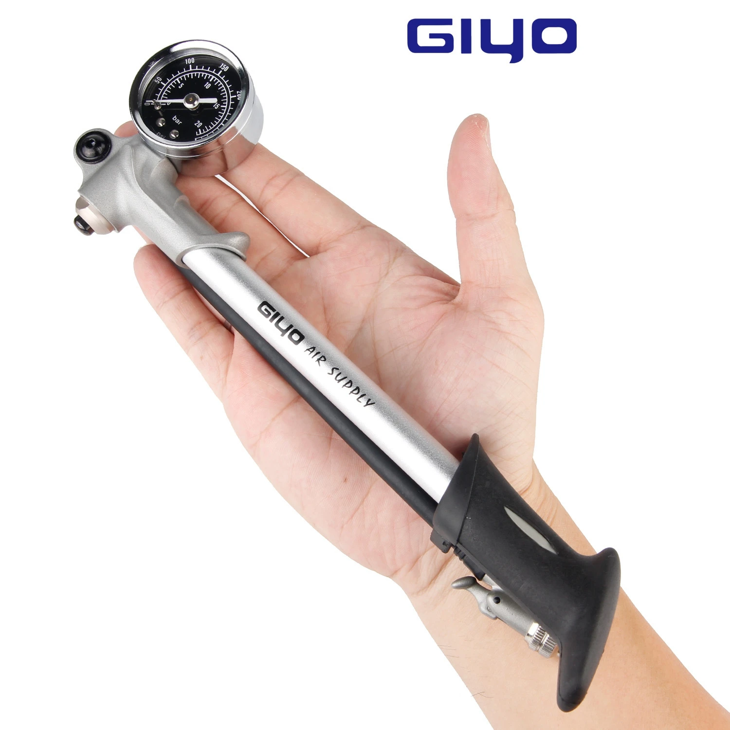 GIYO-bomba portátil de alta presión para bicicleta de montaña, inflador de válvula Schrader, amortiguador de horquilla, 300 psi, GS-02D