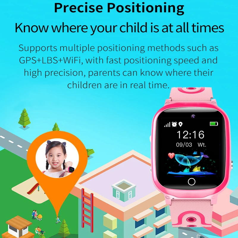 Детские Смарт-часы с GPS 2G часы функцией звонков SOS обратный вызов монитор шагомер