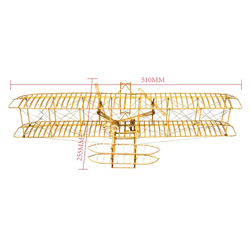 Фото Конструктор AEORC Wright Flyer I 1903: первая модель самолета с двигателем, деревянная сборная модель, реплика исторического авиационного транспортного средства, коллекционный предмет №4