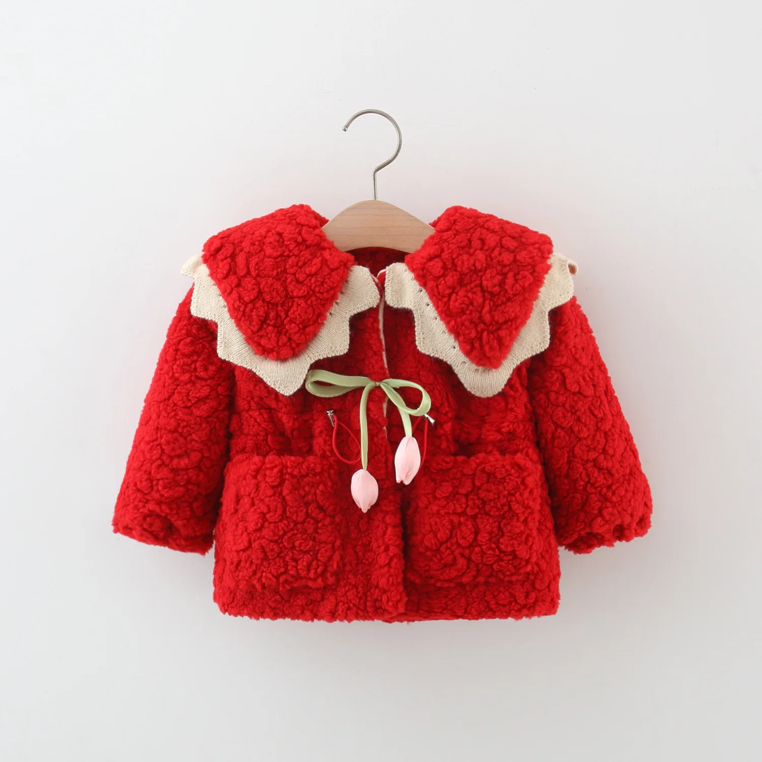 Зимняя Теплая Стеганая Куртка Для Девочек С Цветочным Принтом