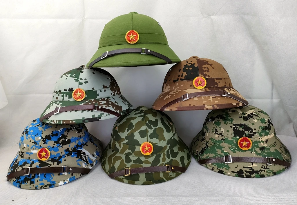 Фото Вьетнамская Военная армейская шапка NVA VIETCONG VC PITH шлем камуфляжная кепка джунглей