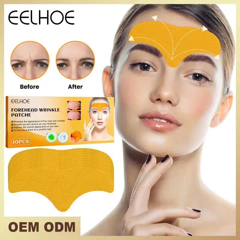 

EELHOE Forehead Wrinkle Patches 10pcs Natural Hydrolyzed Collagen Facial Patches Smooth Skin Fading Fine Lines Beauty Face Care