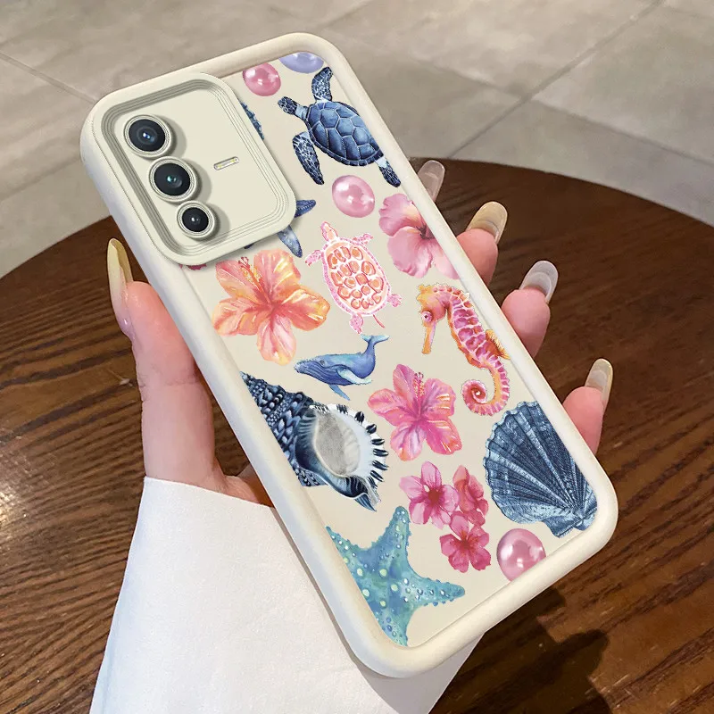 Фото Чехол для телефона Vivo V23 5G/Vivo V23 Pro, Vivo S12 Pro, Vivo S12, милый цветочный модный противоударный силиконовый защитный чехол №5