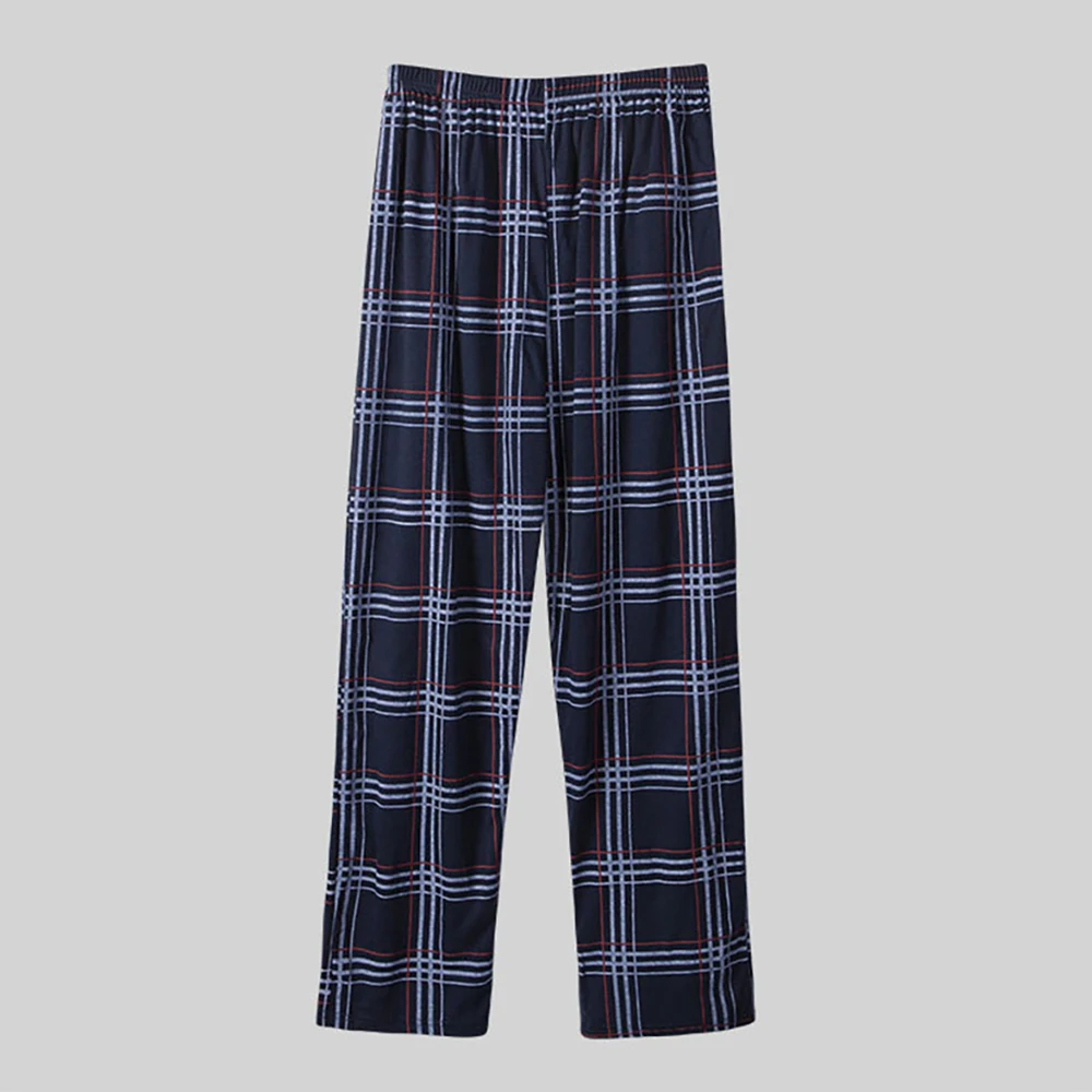 

Summer Thin Cotton Pajamas Man Comfortable Plaid Pajama Pants Casual Elastic Waistband 3XL Home PJ Pants Bottoms pyjama homme