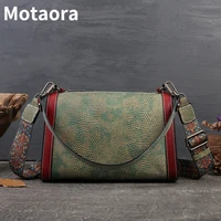 motaora retro genuine leather women shoulder bags new fashion ladies purses and handbags serpentine soft cowhide bolso hombre