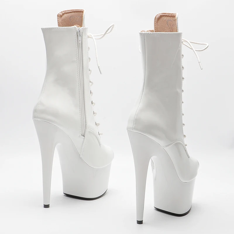 Leecabe  17CM/7inches patent leather  Pole dancing shoes High Heel platform Boots Ankle Boots Sexy Fetish Stripper Shoes 3K