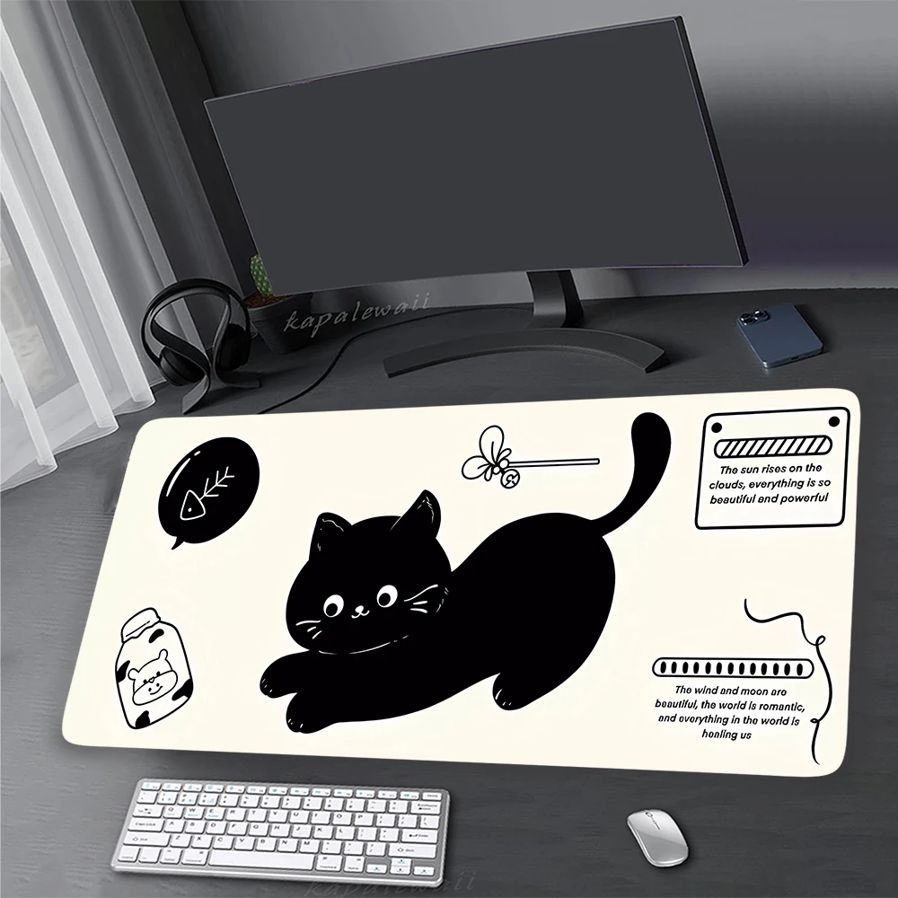 

Kawaii Cute Cat Mouse Pad Gaming Laptop Game Pads Mouse Mat Home Office Mousepad коврик для мыши Desk Pad Mousepads 900x400mm