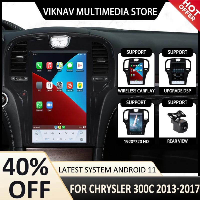 

Автомобильный радиоприемник Android11 для Chrysler 300C 2013-2019, мультимедийный плеер с GPS-навигацией, автомобильное стерео