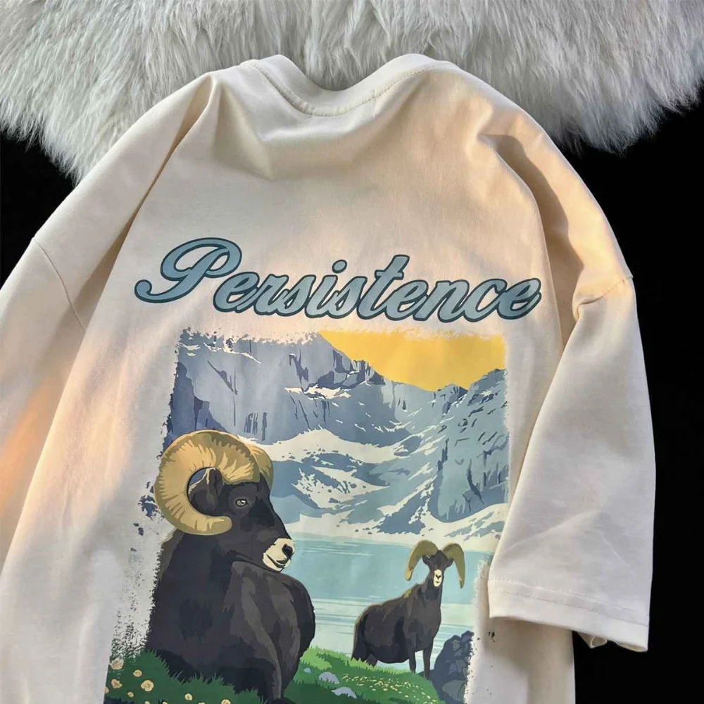 

American Vintage Natural Scenery Vintage Y2K Top Short Sleeve T Shirts Oversized Streetwear Casual Graphic Tees Harajuku Hip Hop