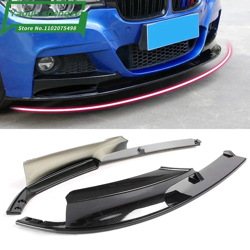

2 pcs/set Front Bumper Lip Cover Carbon Fiber Surface for BMW F30 3 Series M Style 2012-2018 Only for Sports Version