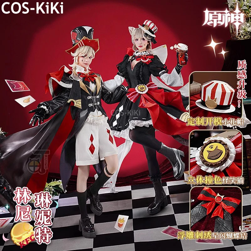 COS-KiKi Genshin Impact Lynette Lyney KFC игровой костюм элегантное платье униформа косплей