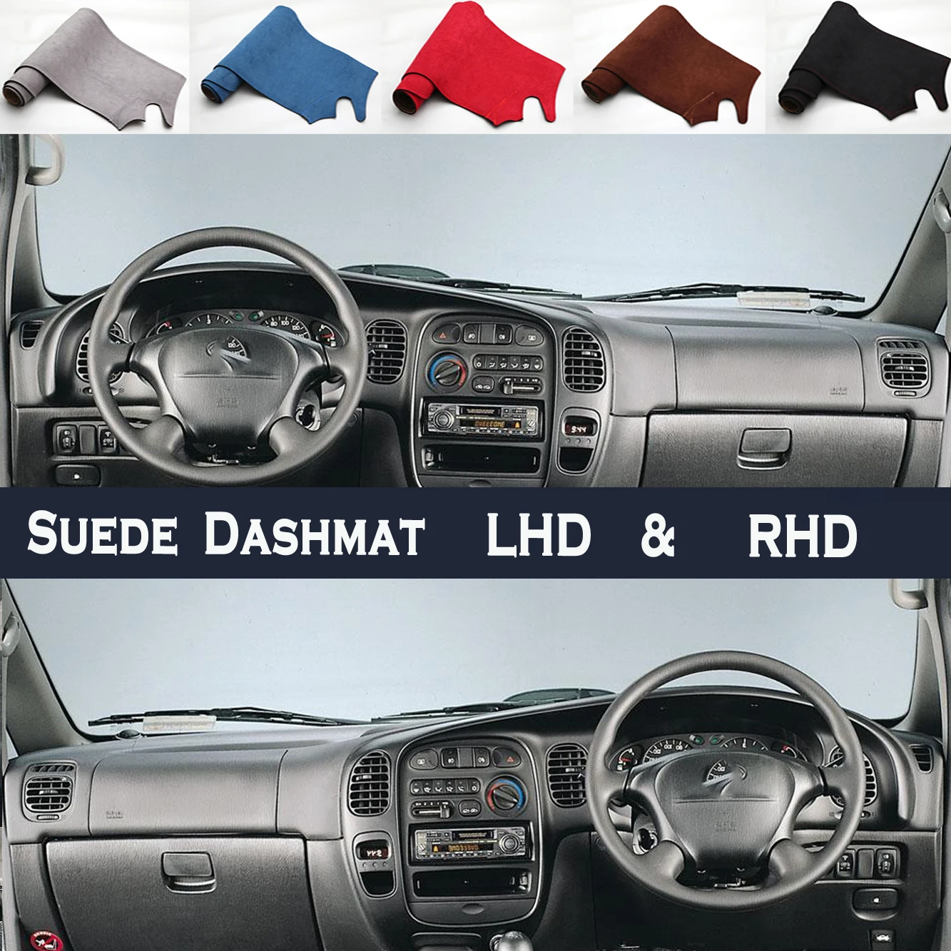 Car Styling Suede Dash Mat Covers Dashmat Dashboard Pad Protector Accessory For Hyundai H1 Starex MPV A1 H-1 1997 - 2007