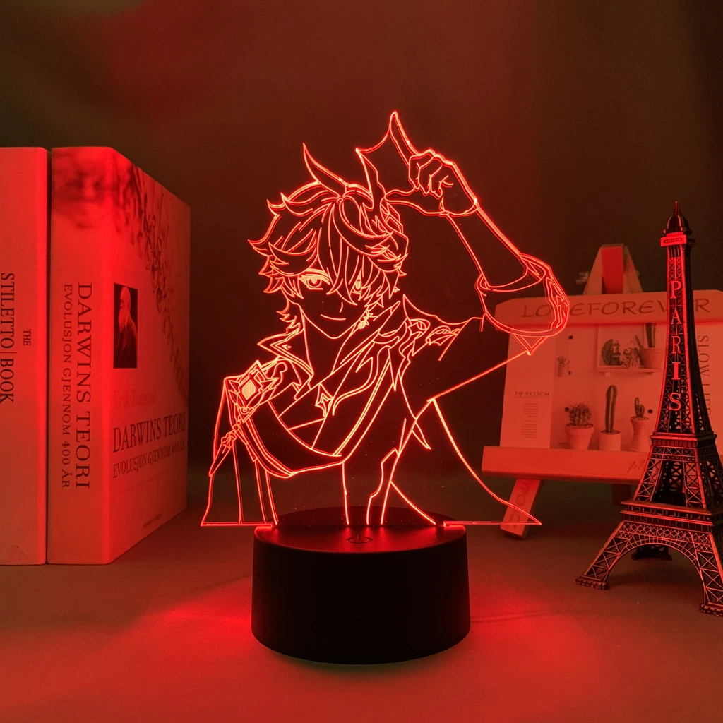 

3d Led Lamp Tartaglia Genshin Impact for Child Bedroom Decoration Kids Birthday Gift Room Decor Genshin Impact Led Light Bedside