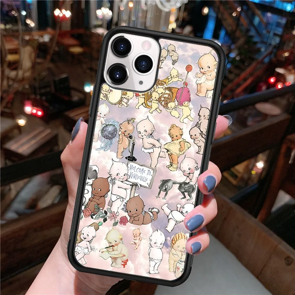 Милый детский чехол для телефона K-Kewpie силиконовый из ПК + ТПУ iPhone 11 12 13 14 15 16 Plus Pro Max
