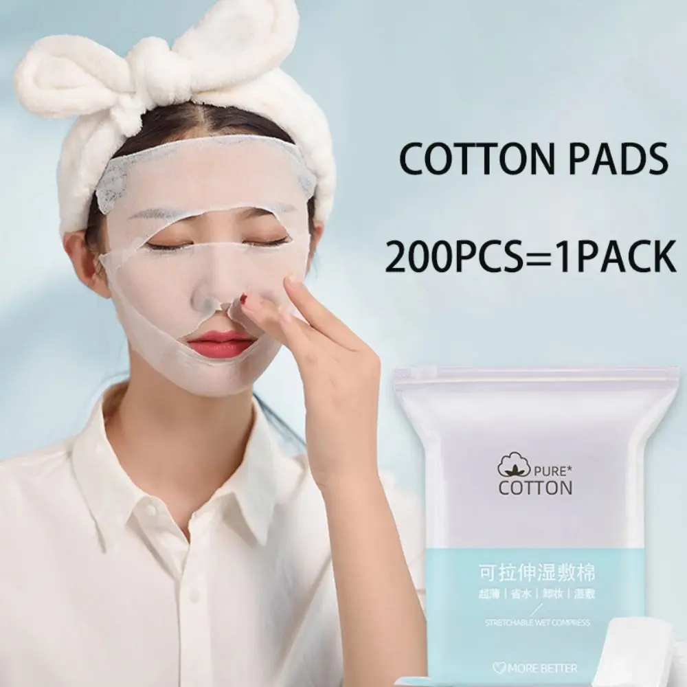 

50/200Pcs Mummy Gauze Face Makeup Cotton Pads Stretchable Elasticity Disposable Cosmetic Cotton Mask Wet Compress