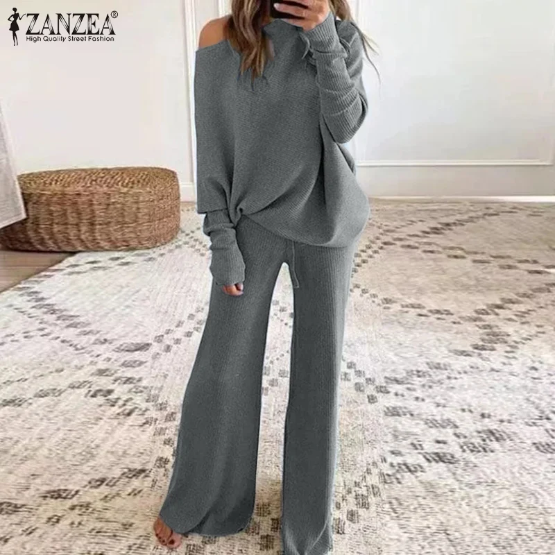 

Элегантный повседневный праздничный свободный костюм из 2 предметов, однотонная Тонкая блузка с круглым вырезом и рукавами летучая мышь, эл...