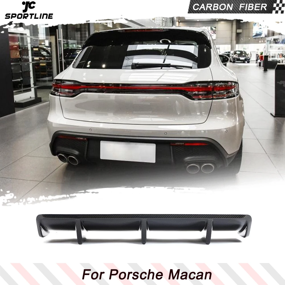 

Диффузор для заднего бампера из углеродного волокна, спойлер для Porsche Macan 2022 2023 GTS Sport Utility Автомобильный задний диффузор, губа, автомобильные детали