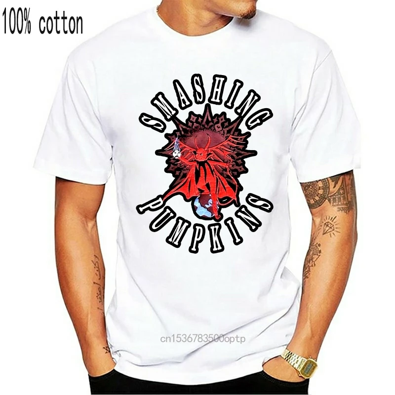 Мужская винтажная одежда 1992 летняя футболка из хлопка с принтом Smashing Pumpkins Черная