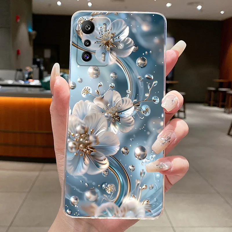 Фото Задняя крышка для Infinix Zero 5G, 2022, роскошный модный чехол с бабочками и цветами, прозрачный силиконовый мягкий чехол из ТПУ, чехол для телефона X6815 X6815B №2