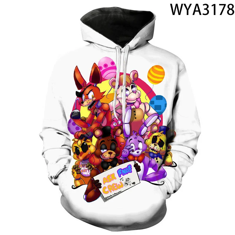 New 2020 New Men Women Children Hoodies Fnaf 3D Printed Streetwear Pullover Long Sleeve Boy Girl Kids Sweatshirts Hooded Jacket images - 6