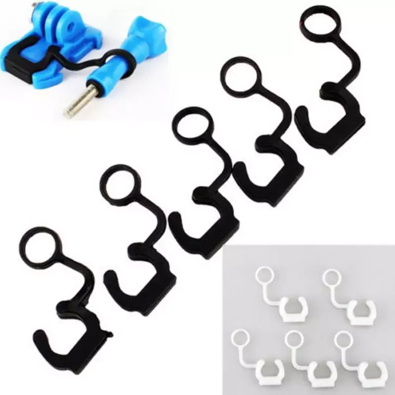 

White Soft Silicone Rubber Lock Plug Silicone Shackle Lock Catches Anti-drop Buckle For GoPro Hero 3 Accessories