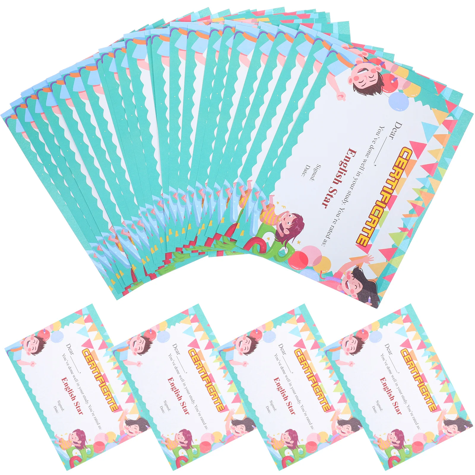 

50Pcs Kids Gift Portable Certificate Of Completion Certificate Certificate Paper For Printing for School Children