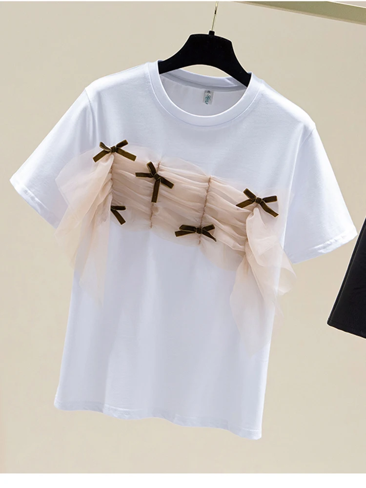 

Женские летние футболки с уникальным дизайном, футболка из чистого хлопка с небольшой толпой, сезон, новинка, Свободный Топ с рукавом до локтя, футболка D3033