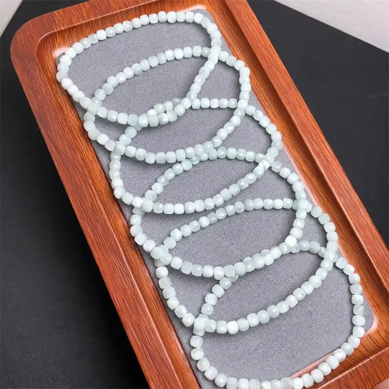 Натуральный зеленый Ларимар кубический браслет ручной работы энергия удачи