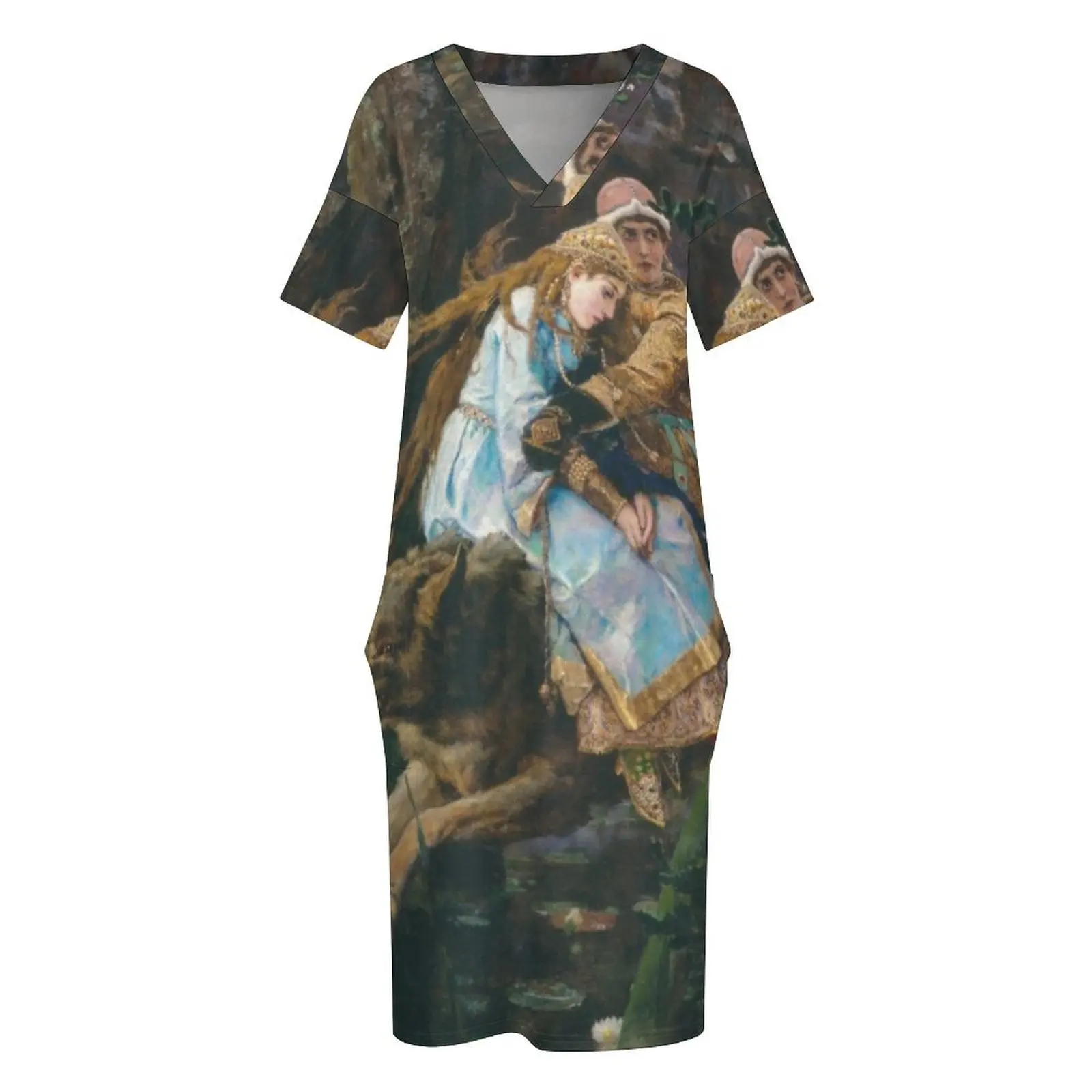 Женское свободное платье из полиэстера и спандекса Ivan Tsarevich Riding the Grey Wolf Viktor Vasnetsov