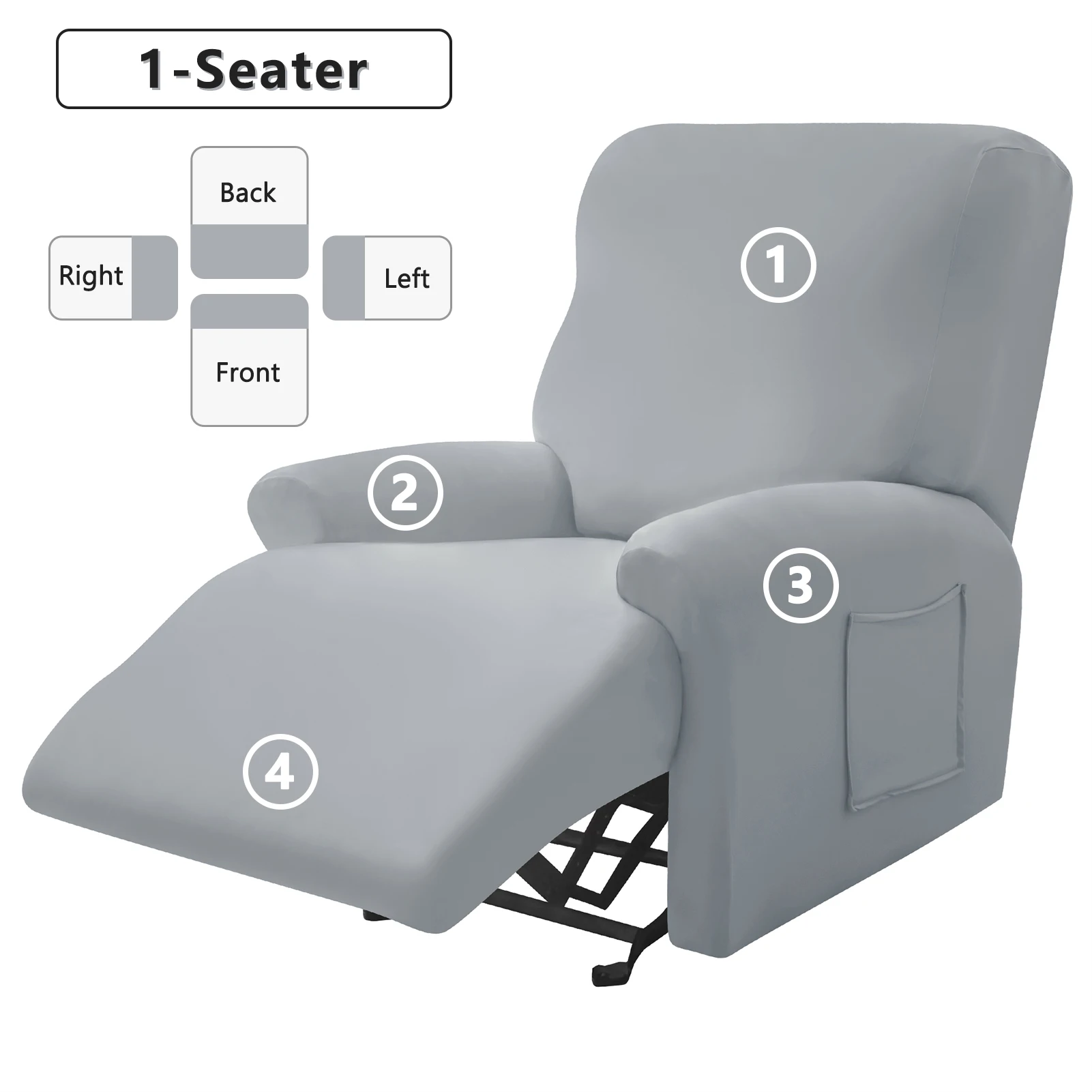 Recliner Sofa Cover 1 Seater Stretch Slipcover 2/3/4 Relax Armchair Washable |
