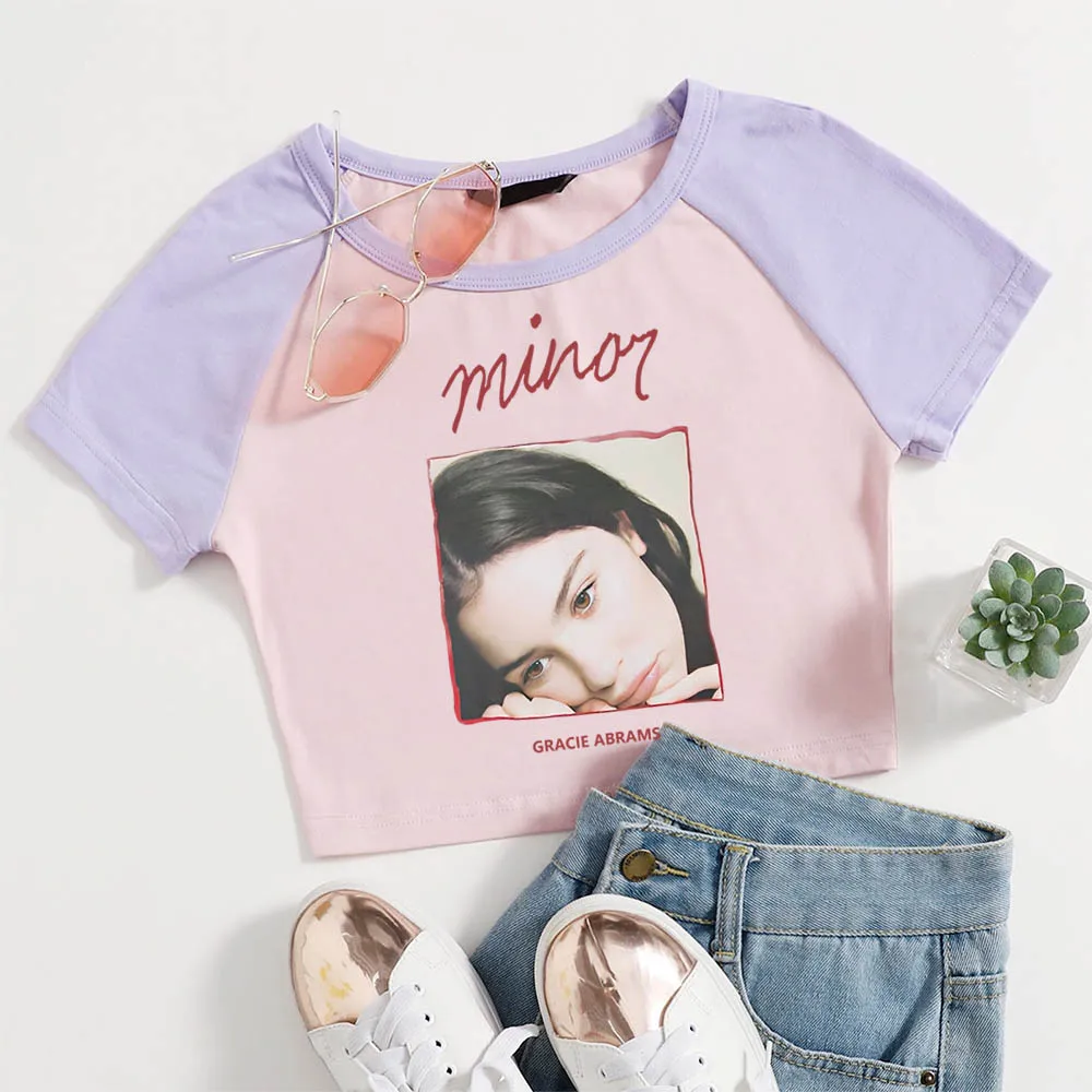 Кроп-топ с принтом Gracie Abrams 2024 модная короткая футболка без пупка
